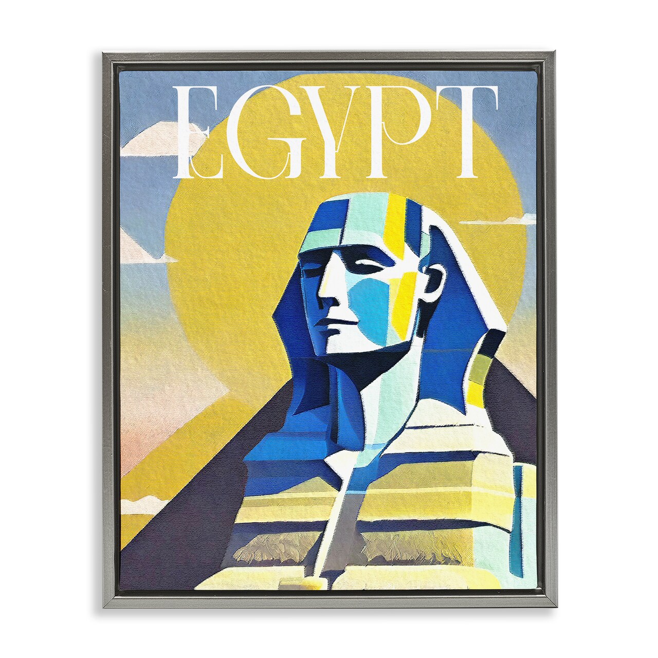 Stupell Industries Egypt Sphinx Landmark Framed Floater Canvas Wall Art Design by Daphne Polselli